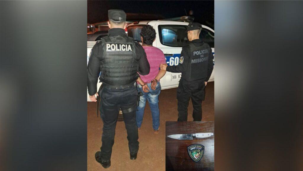 detenido cuchillo amenaza alem