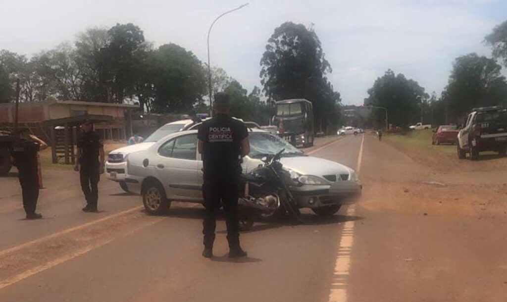 motociclista choque ruta 14 san vicente