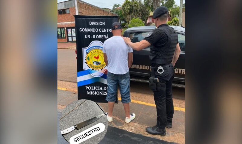 detenido obera pareja cuchillo