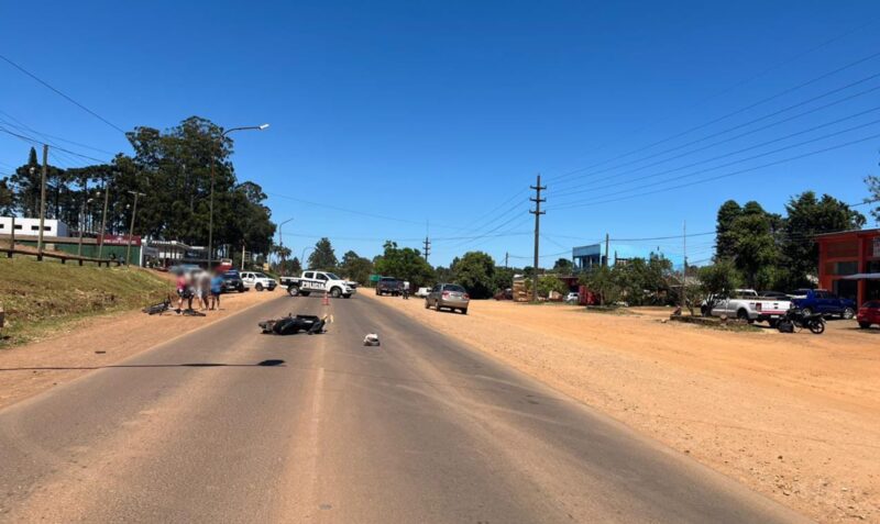 choque moto bicicleta irigoyen