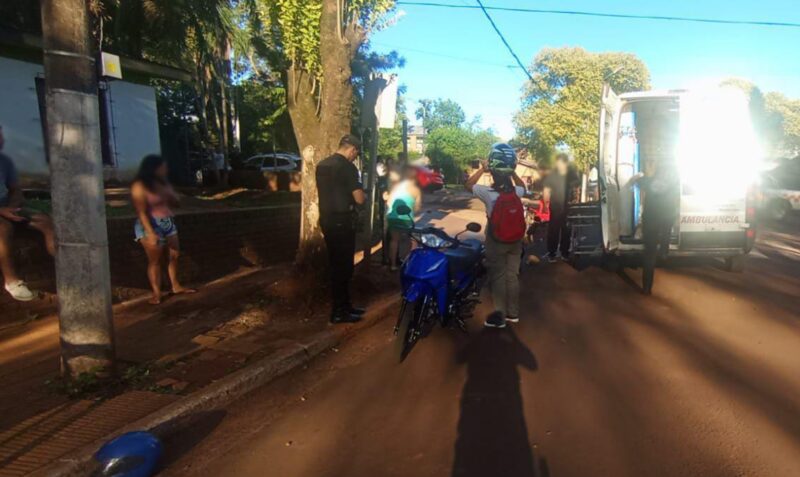 choque moto auto Paraguay y Cuyo eldorado