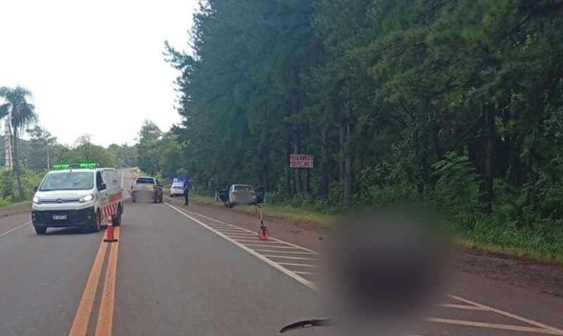 siniestro vial fatal Montecarlo Ruta 12 motociclista fallecido Sixto Ramón Rosa