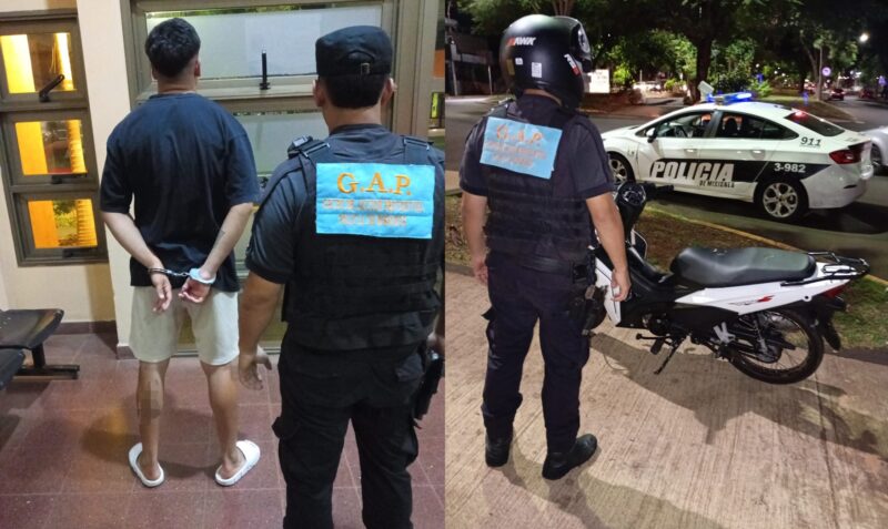 detenido Posadas moto adulterada Grupo de Acción Preventiva persecución Mitre y López Torres