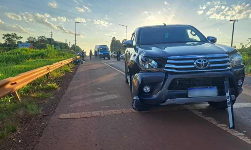siniestro vial fatal Guaraní Ruta 14 choque camioneta moto Germán Montiveros