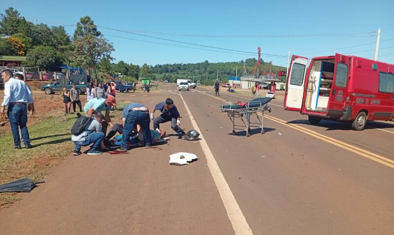 choque san pedro moto auto kilometro 1033