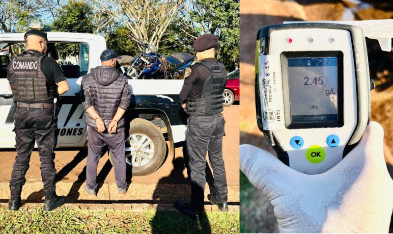 Motociclista borracho San Pedro 245 alcohol