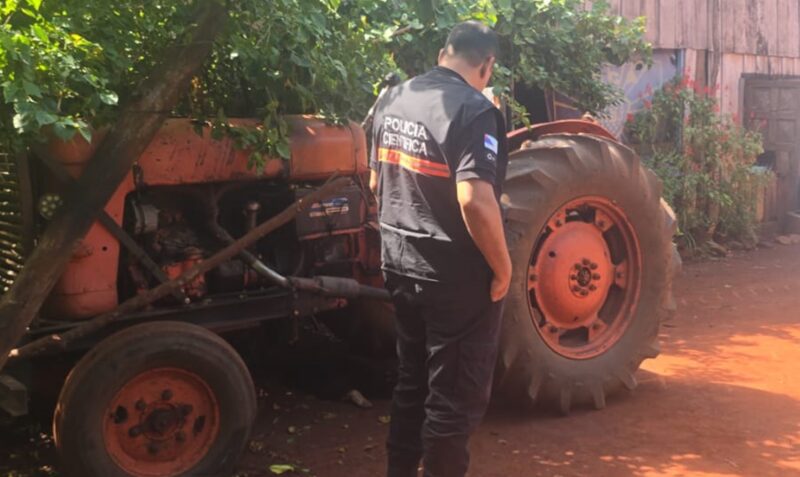 accidente tractor Jardín América colono hospitalizado barrio La Tosqueta