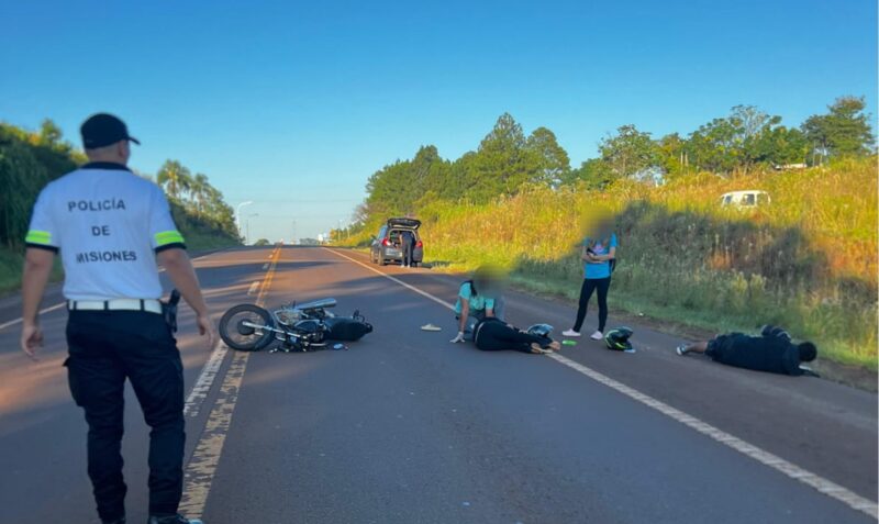 Accidente Ruta 14 Aristóbulo del Valle Nicolás S motocicleta