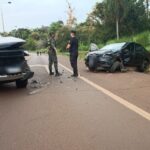 Acceso al Puente Internacional: choque entre un auto y una camioneta terminó con tres hospitalizados