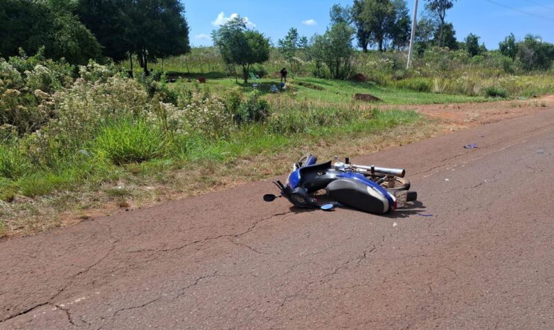 Choque moto San Javier Ruta 4 perro paraje Tres Esquinas