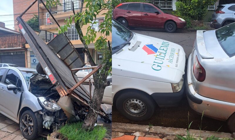 Choque en cadena Posadas Coronel Álvarez Citroën C3