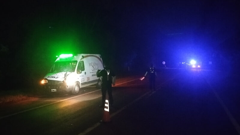 Siniestro vial Campo Grande Ruta Nacional 14 ambulancia peatón fallecido