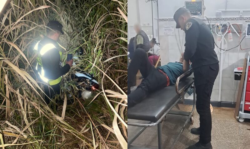 Motociclista alcoholizado despistó Arroyo del Medio Ruta 30 fractura