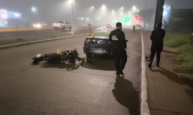 Accidente de tránsito Garupá colectora Leonardo Fabio motocicleta IKA Slalom Volkswagen Voyage