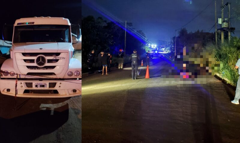 choque Puerto Iguazú camión Mercedes Benz motocicleta avenida Libertad