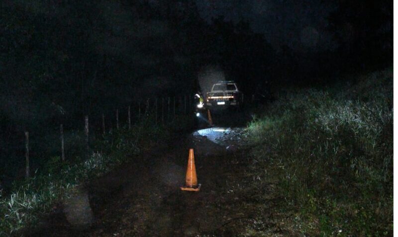 accidente de moto Cerro Corá cable caído descarga eléctrica paraje Las Quemadas