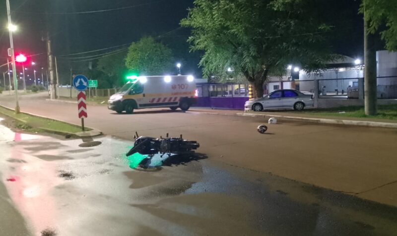 siniestro vial Posadas Ruta 12 moto Gilera Smash heridos