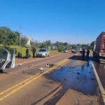 Tres personas fueron hospitalizadas tras colisionar una camioneta y un camión sobre la Ruta 14