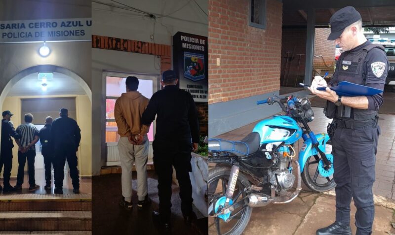 operativos detenidos Cerro Azul Alem motos