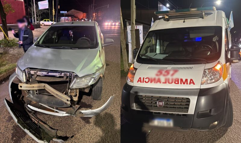 choque ambulancia auto Posadas avenidas López y Planes Eva Perón