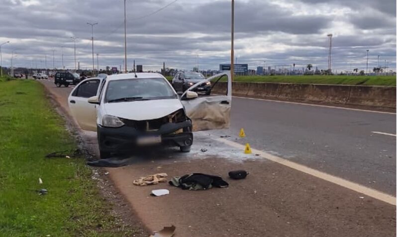 accidente Acceso Sur Posadas combustible banquina choque
