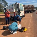 CAMPO VIERA: Una motociclista sufrió lesiones de consideración tras chocar con una ambulancia sobre la Ruta 14