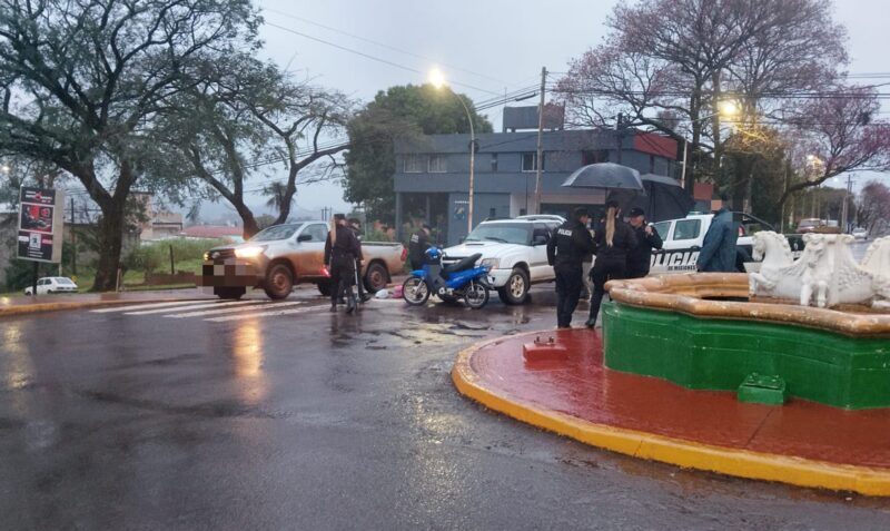 choque Alem San Martin moto camioneta