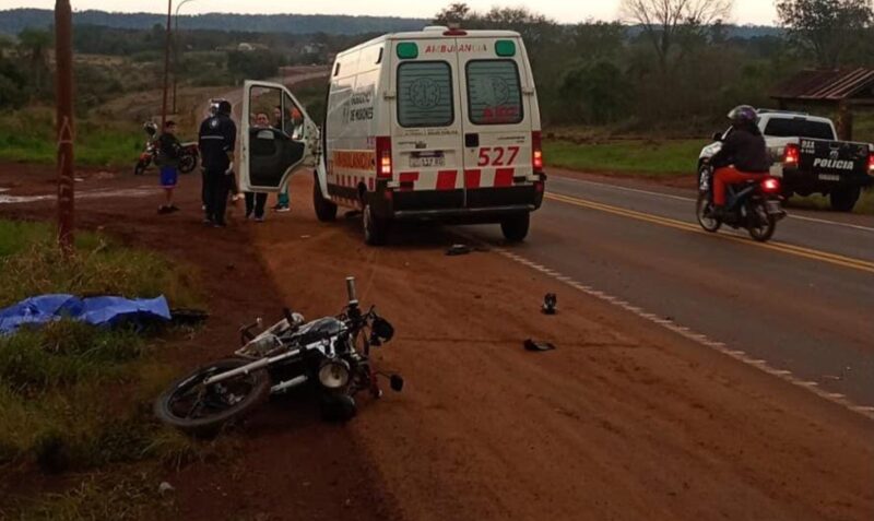 motociclista muerto San Jose Ruta 14 camion Pindapoy