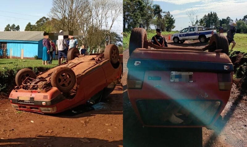 vuelco auto El Soberbio Colonia Paraiso despiste Fiat Uno