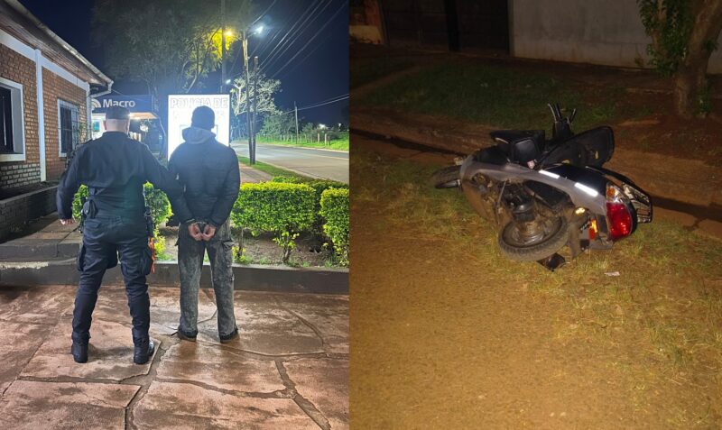 choque fuga Posadas avenida 131 detenido moto