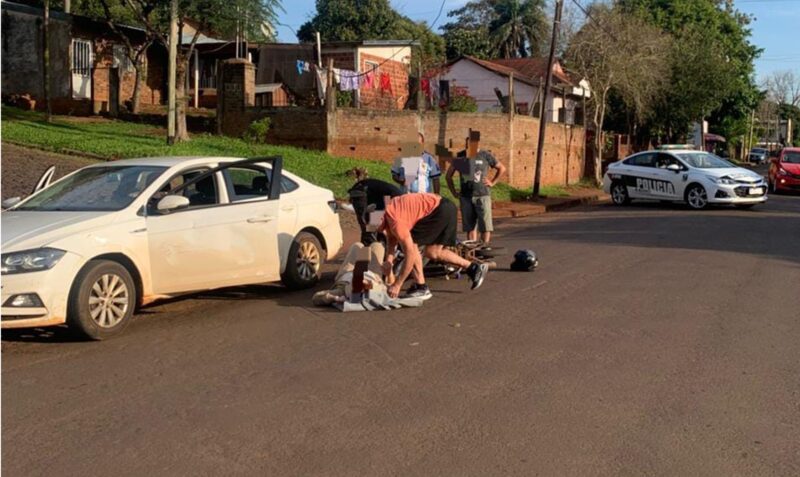 choque moto Obera avenida Misiones